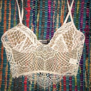 For Love & Lemons Bat Your Lashes Lace Bralette